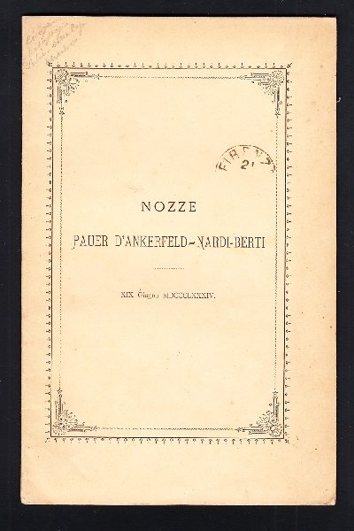 Per nozze D'Ankerfeld - Nardi - Berti