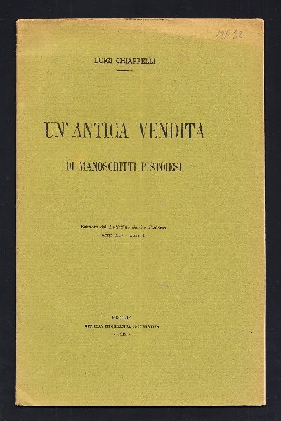 Antica vendita di manoscritti pistoiesi