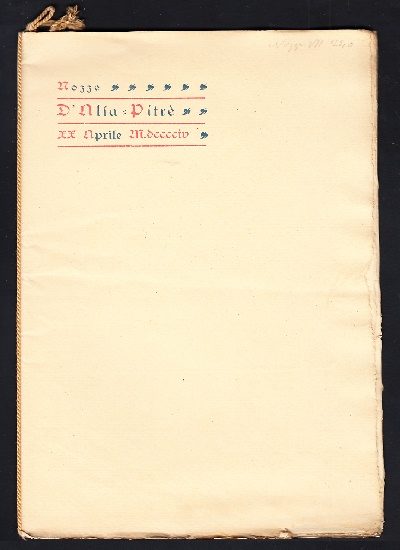 Nozze D'Alia - Pitrè