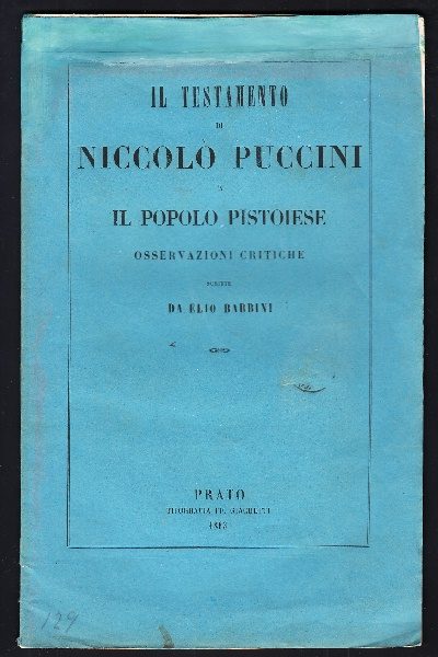 Il testamento di Niccolò Puccini