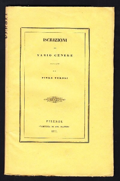 Iscrizioni dettate da Piero Veroli