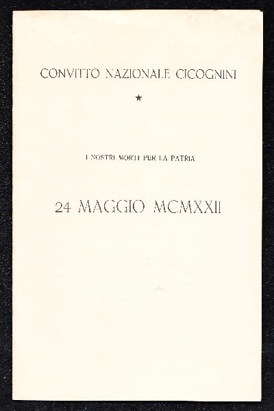 Convitto Cicognini. I morti per la Patria