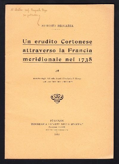 Un erudito cortonese in Francia nel 1738
