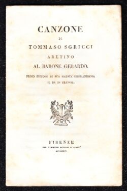 Canzone di Tommaso Sgricci al barone Gerardo