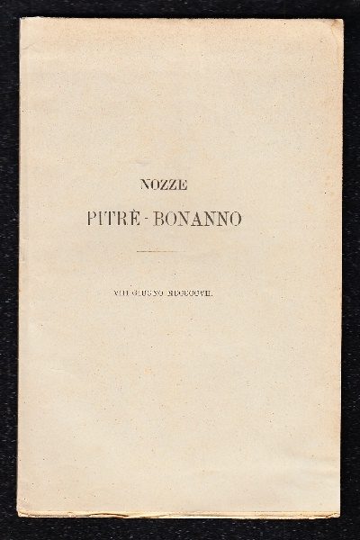 Nozze Pitrè - Bonanno