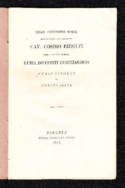 Nozze Ridolfi - Guicciardini