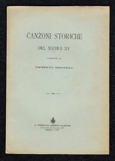 Canzoni storiche del secolo XV