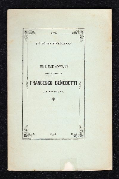 Lettera inedita di Francesco Benedetti a Sebastiano Ciampi