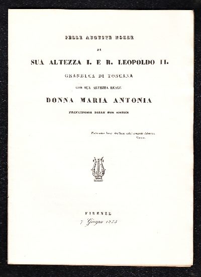 Nozze Leopoldo II - Maria Antonia