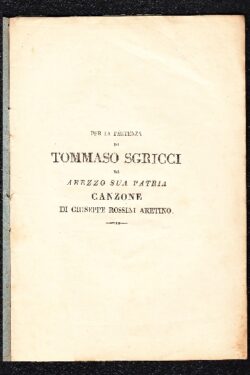 Per la partenza di Tommaso Sgricci da Arezzo