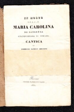 Cantica in morte di Maria Carolina di Sassonia