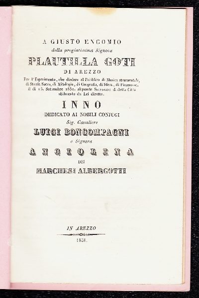 Inno a Plautilla Goti di Arezzo