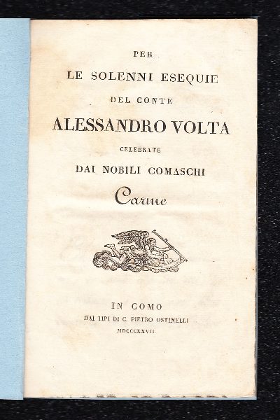 Per le esequie di Alessandro Volta. Carme