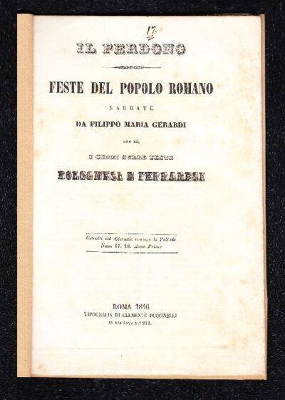 Il perdono Feste romane bolognesi e ferraresi