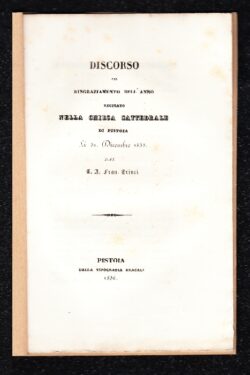 Discorso per il ringraziamento dell'anno 1836 nella Cattedrale di Pistoia