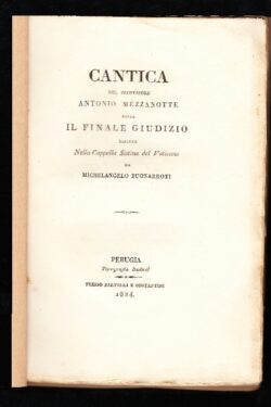 Cantica sul Giudizio Finale di Michelangelo