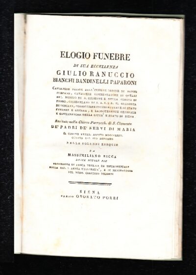 Elogio di Giulio Ranuccio Bianchi Bandinelli