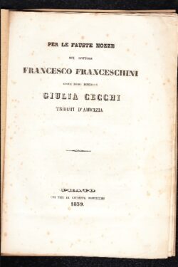Nozze Franceschini - Cecchi