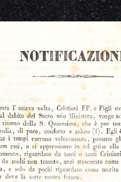 Notificazione di Francesco Maria Vescovo di Sovana
