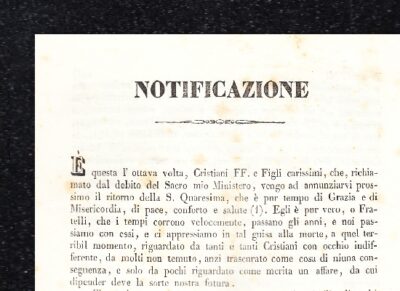 Notificazione di Francesco Maria Vescovo di Sovana