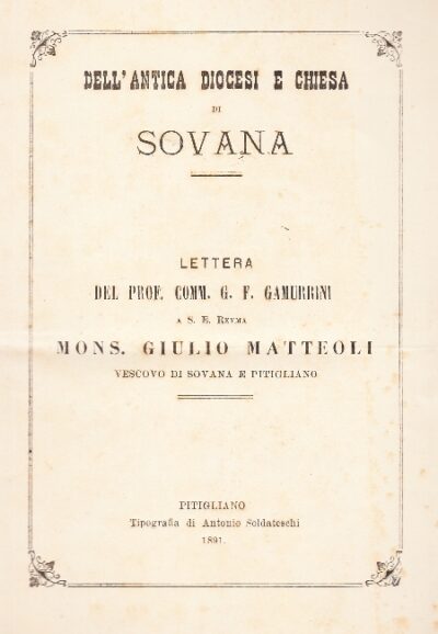 Dell'antica Diocesi di Sovana