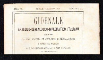 Giornale Araldico Genealogico Anno III Fascicolo 10-11