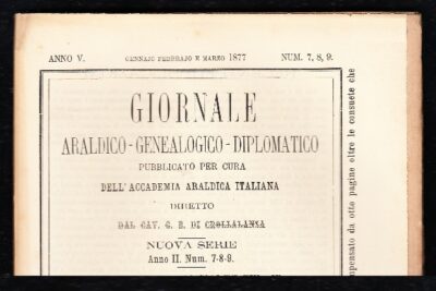 Giornale Araldico Genealogico Anno IV Fascicolo 7,8, 9