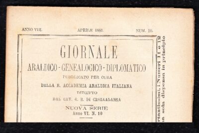 Giornale Araldico Genealogico Diplomatico Anno VIII Fascicolo 10
