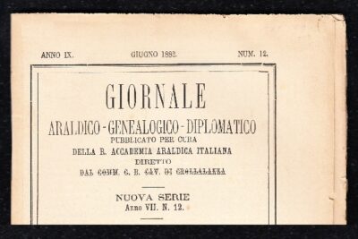 Giornale Araldico Genealogico Diplomatico Anno IX Fascicolo 12