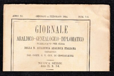 Giornale Araldico Genealogico Diplomatico Anno XI Fascicolo 7, 8