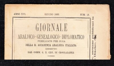 Giornale Araldico Genealogico Diplomatico Anno XVI Fascicolo 12