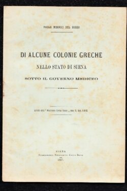 Di alcune colonie greche a Siena sotto i Medici