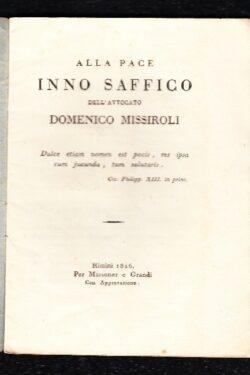 Alla pace, inno saffico di Domeico Missiroli