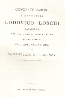 Congratulazioni a Monsignore Ludovico Loschi