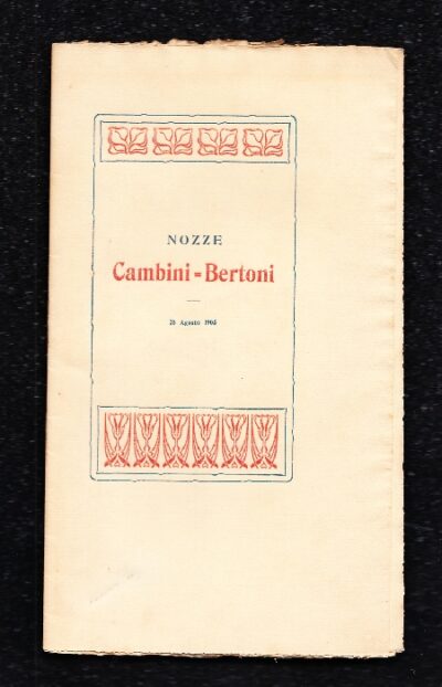 Nozze Cambini - Bertoni