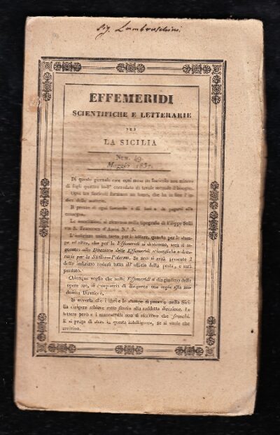 Effemeridi Scientifiche e Letterarie per la Sicilia Numero 49 Maggio 1837