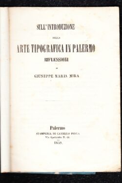 Introduzione dell'arte tipografica in Palermo