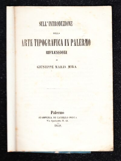 Introduzione dell'arte tipografica in Palermo