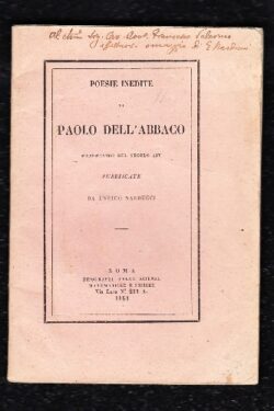 Poesie inedite di Paolo Dell'Abbaco