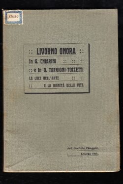 Livorno a G. Chiarini e O. Targioni Tozzetti