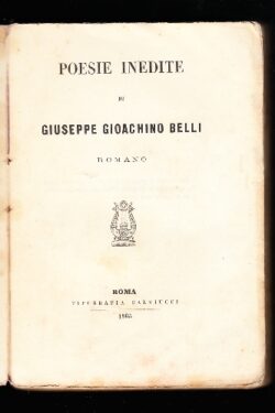 Poesie inedite di Giuseppe Gioachino Belli