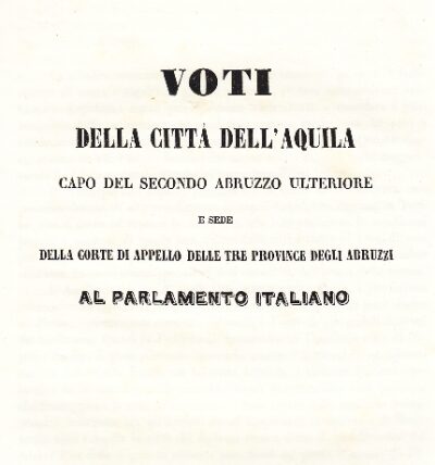 Voti della città dell'Aquila al Parlamento Italiano, 1861