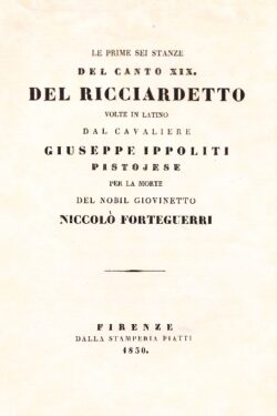 Le prime sei stanze del canto XIX del Ricciardetto
