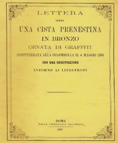 Lettera sopra una cista prenestina in bronzo