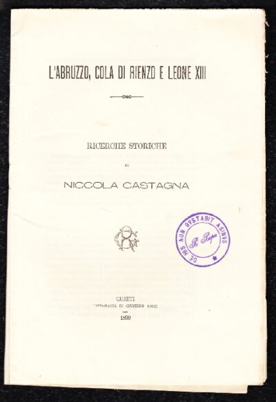 L'Abruzzo, Cola Di Rienzo e Leone XIII