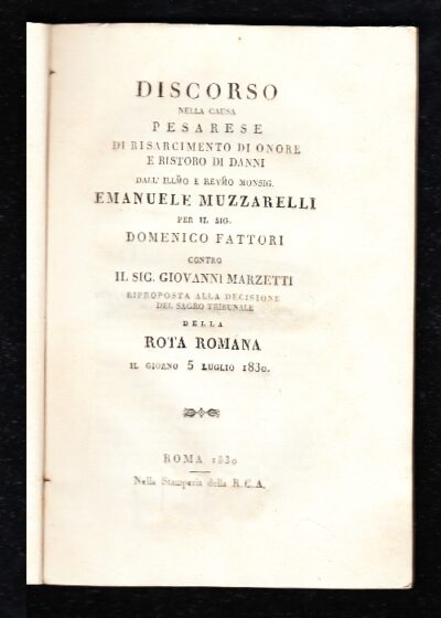 Causa pesarese di risarcimento