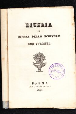 Diceria in difesa dello scrivere con purezza