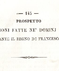 Prospetto di Edizioni fatte ne’ domini estensi durante il Regno di Francesco IV