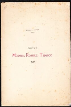 Nozze Modena - Rosselli Tedesco