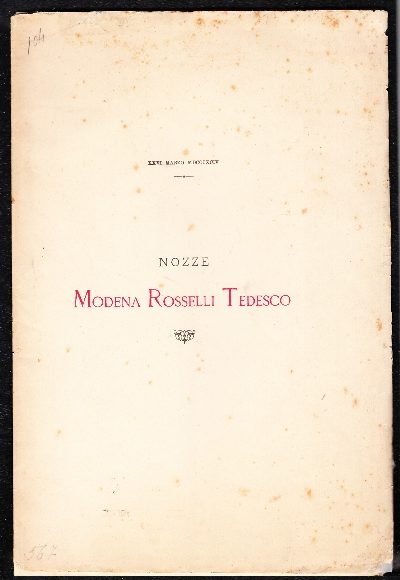 Nozze Modena - Rosselli Tedesco